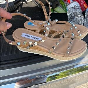Steve Madden Beige Espadrille Studded Shoes